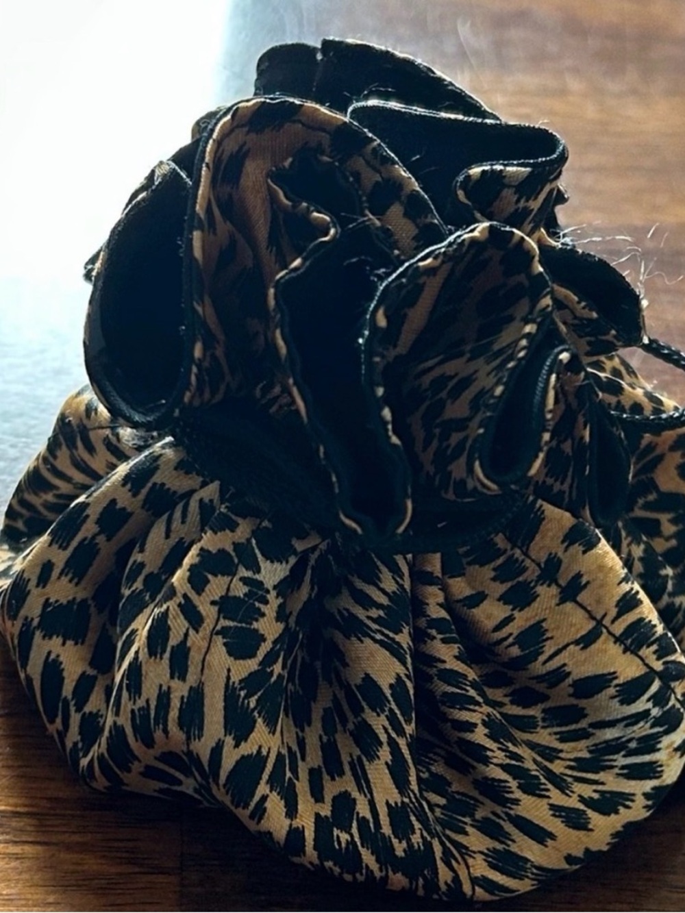 Leopard Print Drawstring Jewelry Pouch